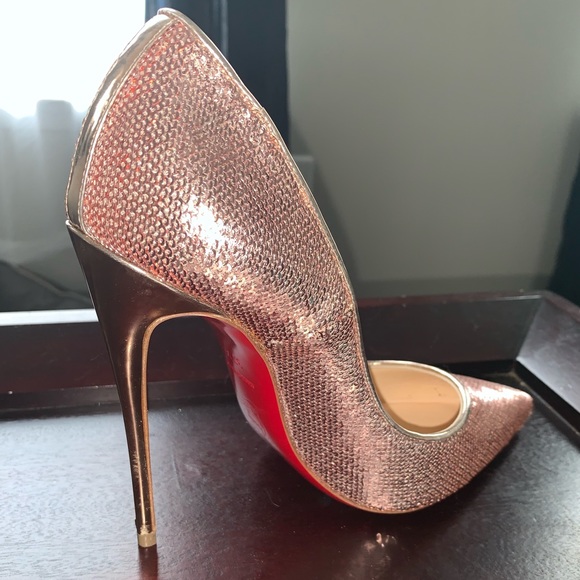 rose gold red bottom heels